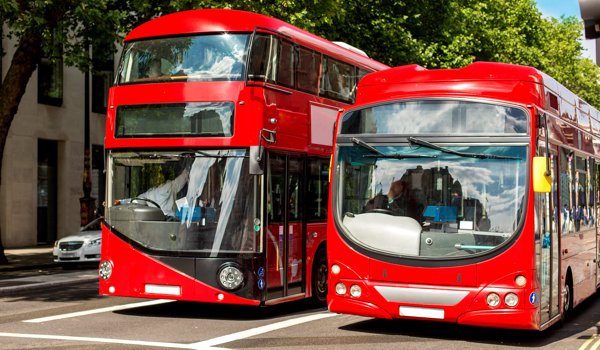 Red buses
