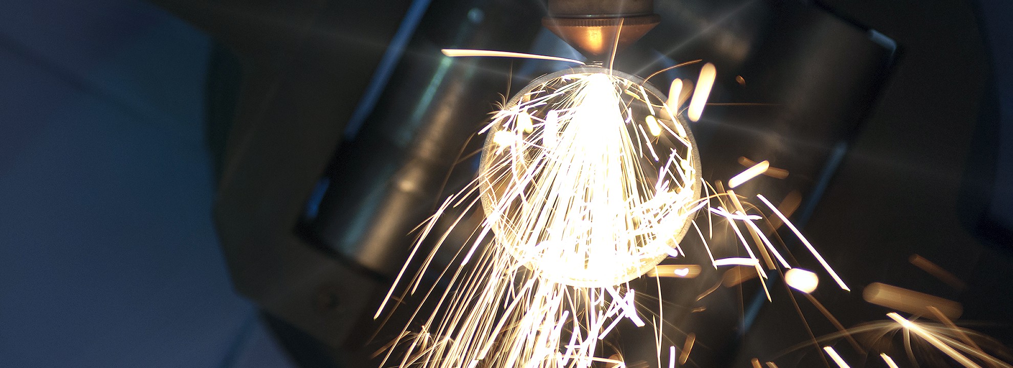 Metal tube cutting laser close up