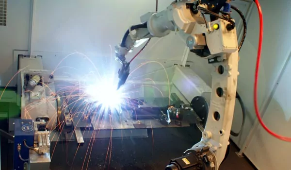 Panasonic welding robot making sparks